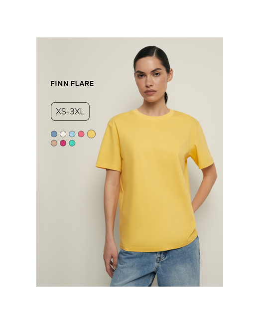 Finn Flare Футболка из мерсеризованного хлопка размер 3XL176-108-114 светло-желтый