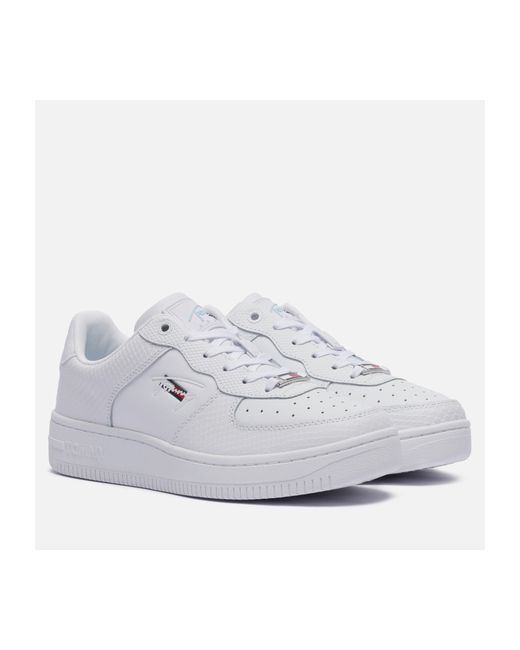 Tommy Jeans Женские кроссовки Textured Leather Basket Cupsole цвет размер