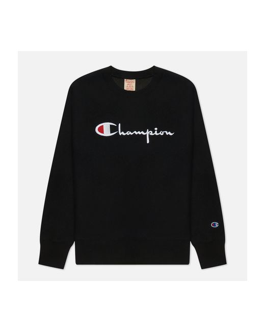 Champion Reverse Weave Женская толстовка Script Logo Crew Neck Regular Fit цвет размер