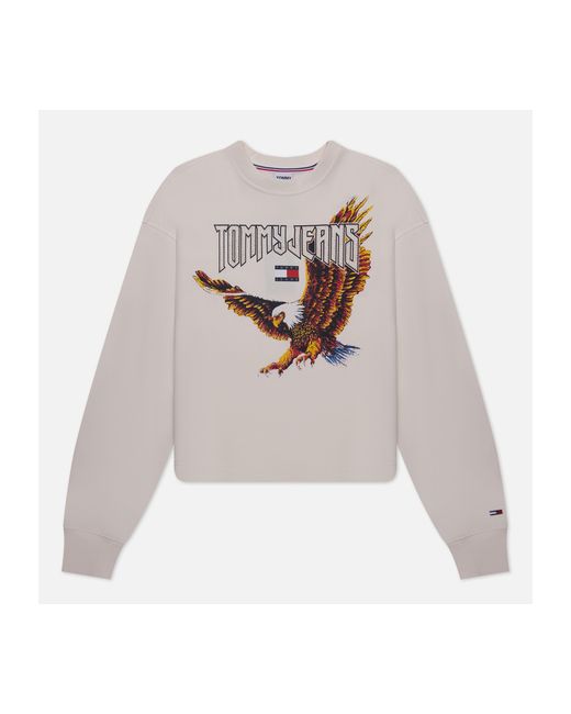 Tommy Jeans Женская толстовка Relaxed Cropped Vintage Eagle Crew Neck размер