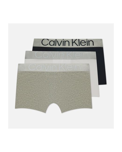 Calvin Klein Комплект мужских трусов 3-Pack Trunk Steel Cotton размер
