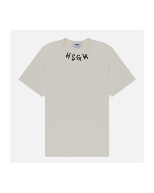 Msgm Мужская футболка Collar Brush Stroke Print размер