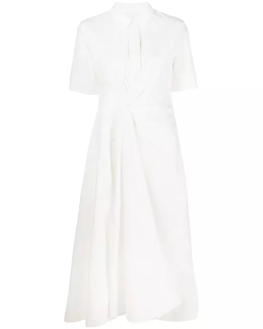 Jil Sander ruched shirt midi dress