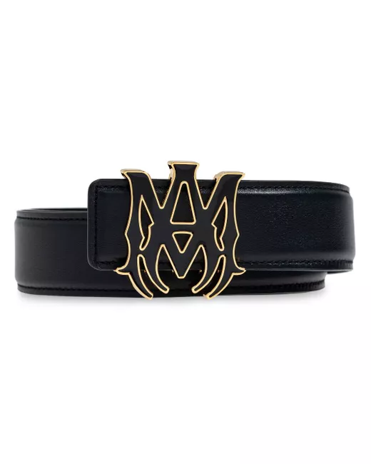 Amiri logo-buckle leather belt