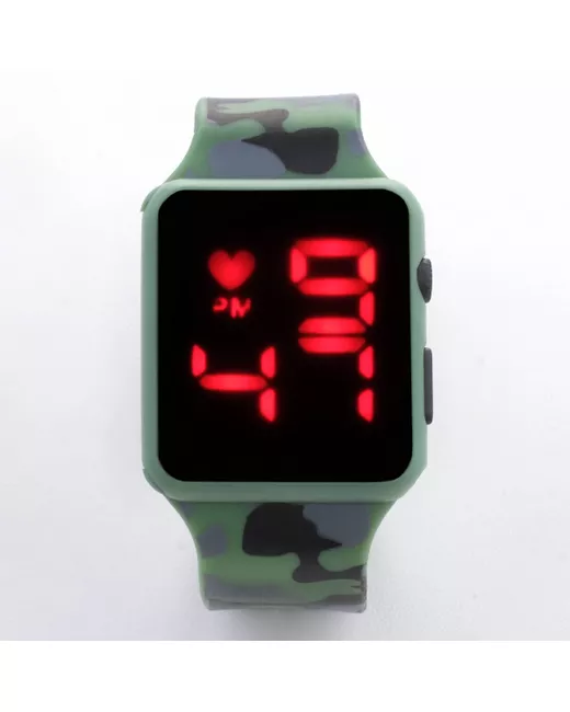 Nobrand Часы наручные электронные с камуфляжным силиконовым ремешком