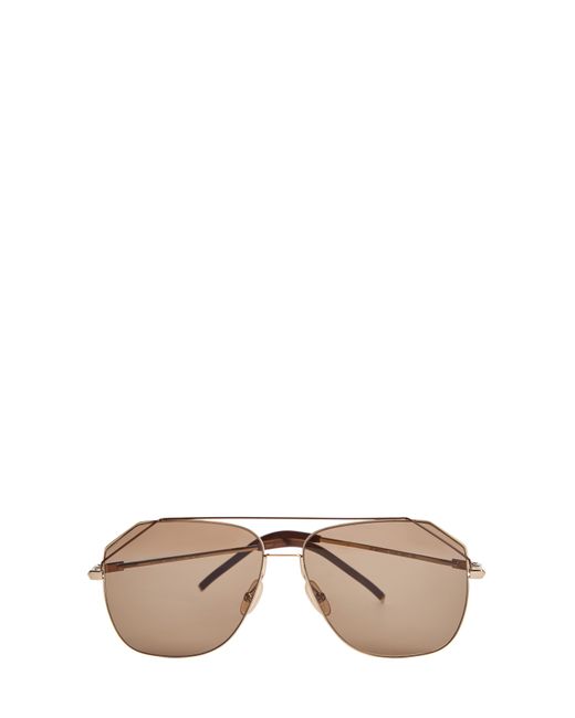 FENDI (sunglasses) Очки-авиаторы в тонкой металлической оправе с комбинированными дужками
