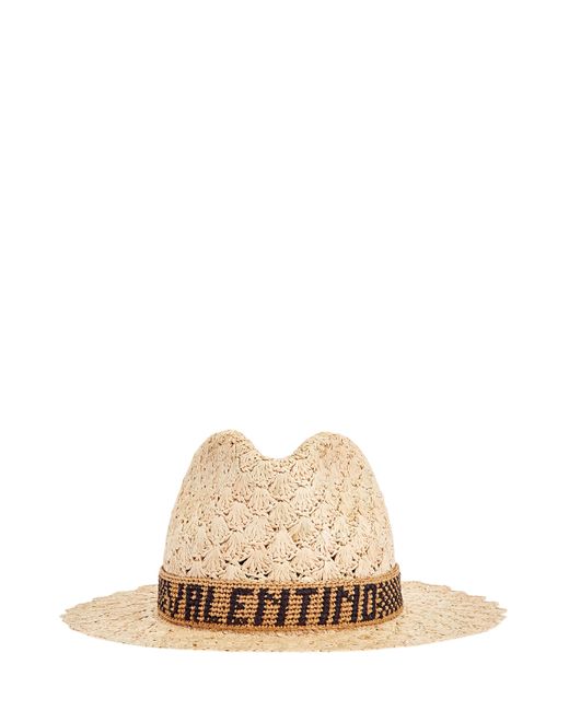 Valentino Garavani Плетеная шляпа-федора Borsalino x Valentino
