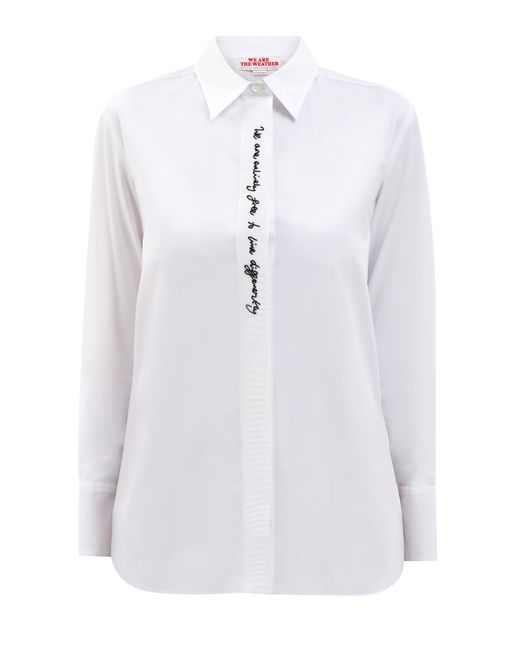 Stella Mccartney Хлопковая блуза с объемным декором в стиле леттеринг