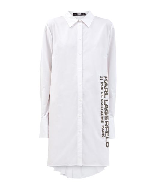 Karl Lagerfeld Удлиненная рубашка из поплина с декором на спинке