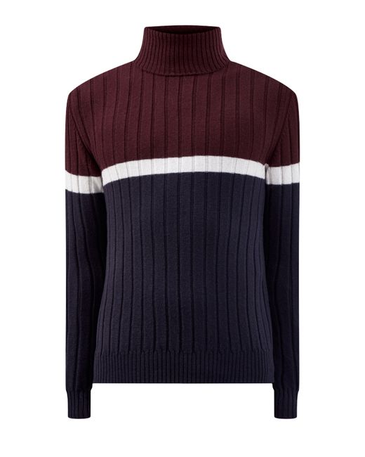 Eleventy Шерстяной свитер с отделкой в стиле colorblock