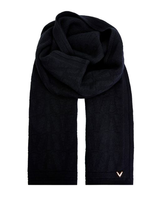 Valentino Garavani Вязаный шарф из шерсти и кашемира с литой символикой