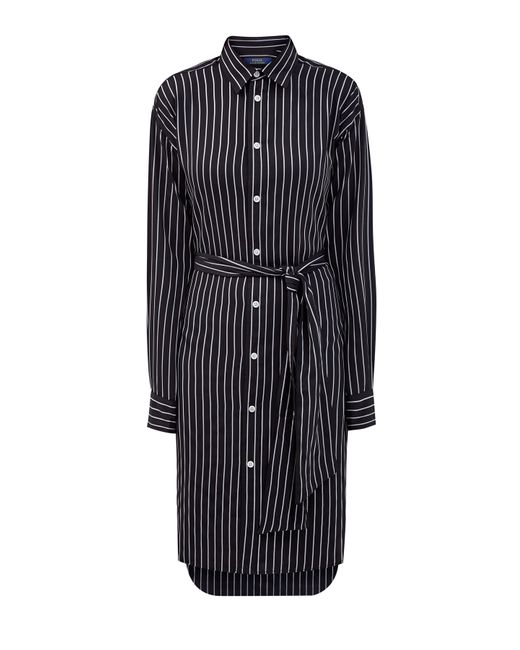 Polo Ralph Lauren Платье-рубашка из костюмной ткани с поясом