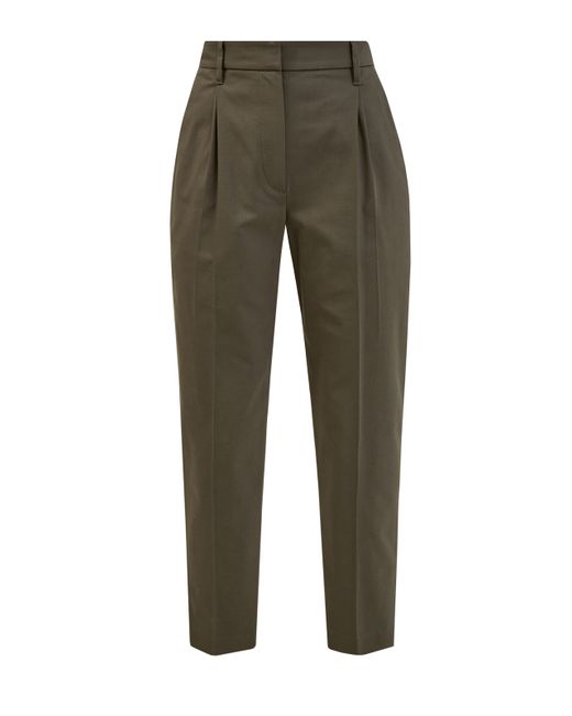 Brunello Cucinelli Хлопковые брюки Tailored из гладкого крученого твила