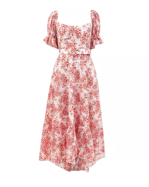 Charo Ruiz Ibiza Воздушное платье Lana с цветочной вышивкой и поясом