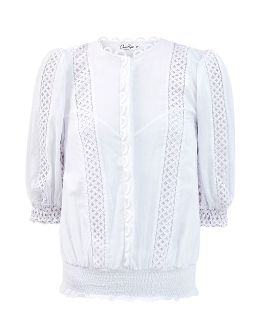 Charo Ruiz Ibiza Легкая блуза Estela с ажурной вышивкой в тон