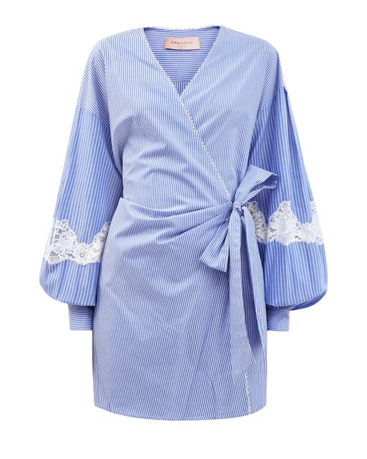 Ermanno Firenze Платье в стиле кимоно из хлопкового поплина