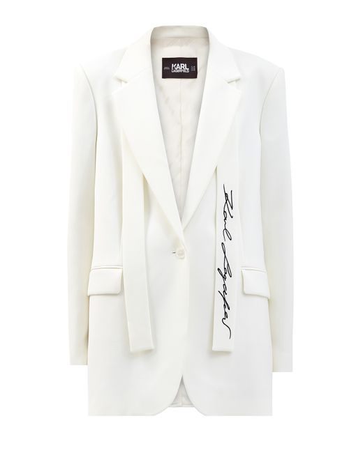 Karl Lagerfeld Блейзер в мужском стиле из саржи с поясом-галстуком