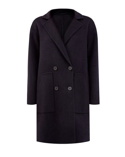 Lorena Antoniazzi Двубортное пальто из фактурной шерсти и ангоры