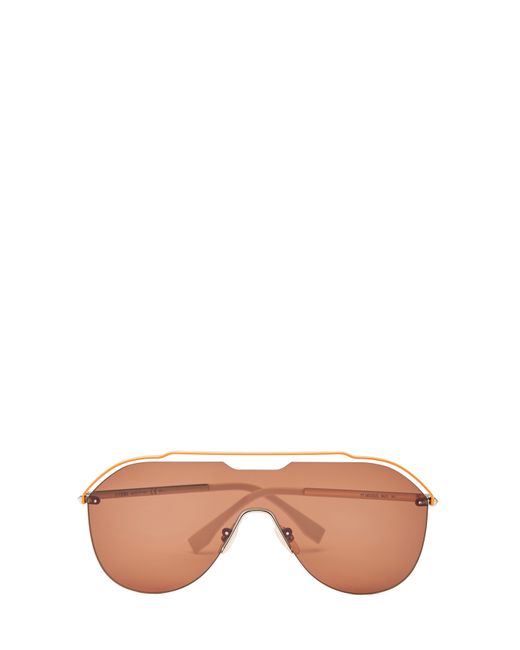FENDI (sunglasses) Очки-маска в графичной металлической оправе авиатор