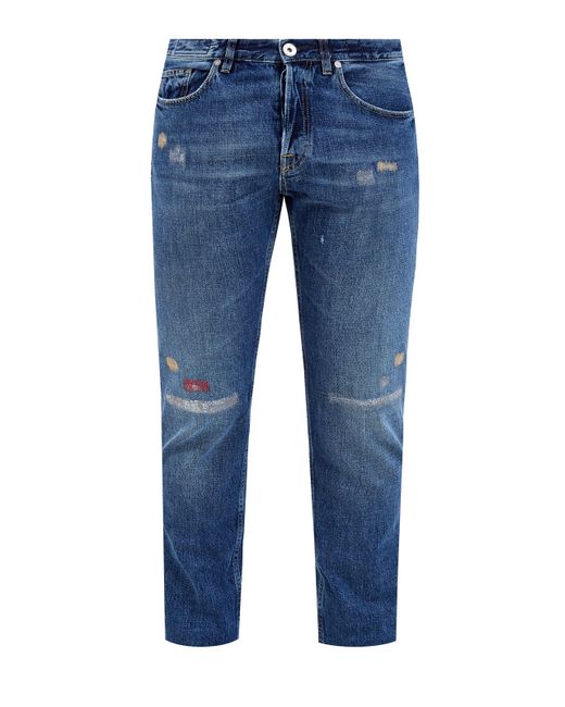 Eleventy Прямые джинсы с вышитым декором ручной работы