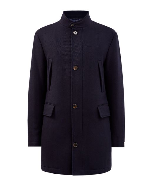 Eleventy Шерстяное пальто оттенка индиго в классическом стиле