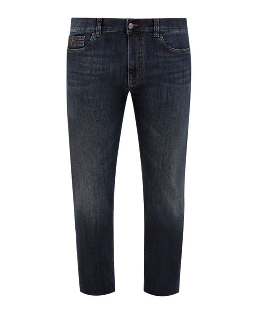 Canali Окрашенные вручную джинсы с выбеленным эффектом делаве