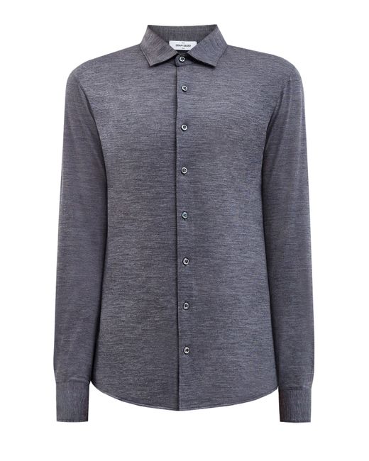 Gran Sasso Рубашка в стиле casual из тонкой меланжевой шерсти