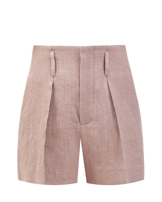 Brunello Cucinelli Шорты Corset Wide Flare из льняного и хлопкового репса