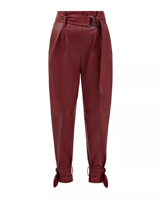 Karl Lagerfeld Высокие брюки из эко-кожи с широким поясом и завязками