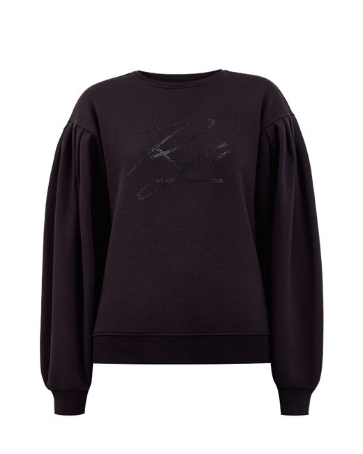 Karl Lagerfeld Свитшот K/Autograph с объемными рукавами и логотипом из стразов