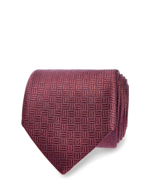Canali Шелковый галстук с фактурным принтом ручной работы