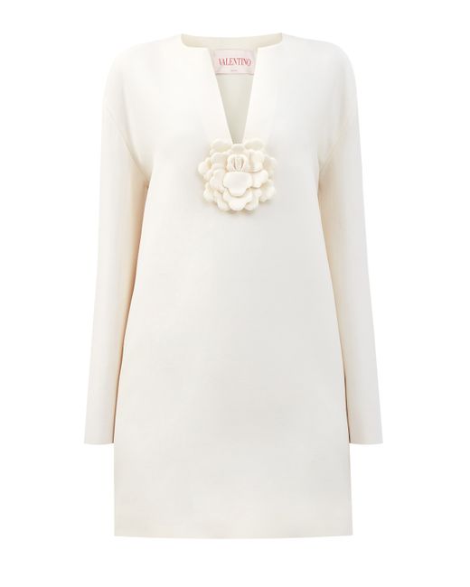 Valentino Платье из плотной ткани Crepe Couture с вышивкой Rose Petal