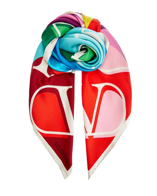 Valentino Garavani Платок в стиле colorblock из струящегося шелкового твила
