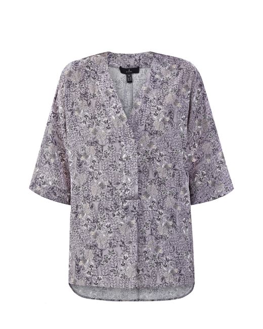 Re Vera Шелковая блуза свободного кроя с V-образным вырезом