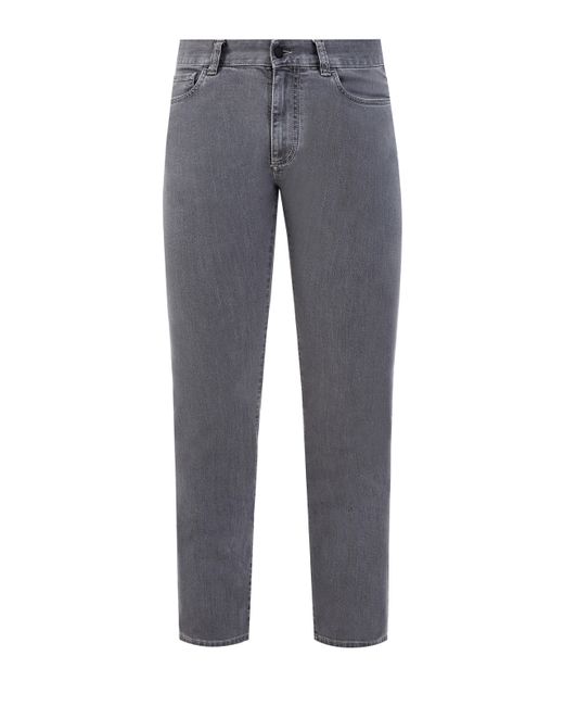 Canali Однотонные джинсы из денима-stretch с матовой фурнитурой