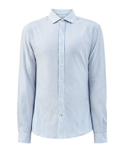Brunello Cucinelli Рубашка из хлопкового пике с принтом в полоску