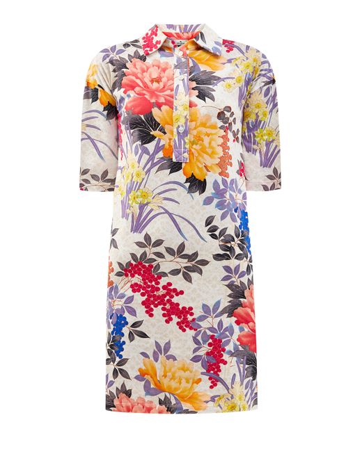 Etro Платье-рубашка с флористическим принтом и застежкой на пуговицы