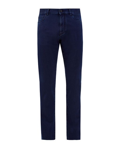Canali Окрашенные вручную джинсы из эластичного денима