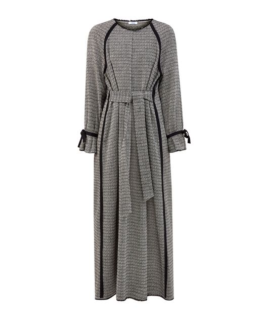 Vika 2.0 Платье из фактурного хлопка с поясом и контрастным кантом