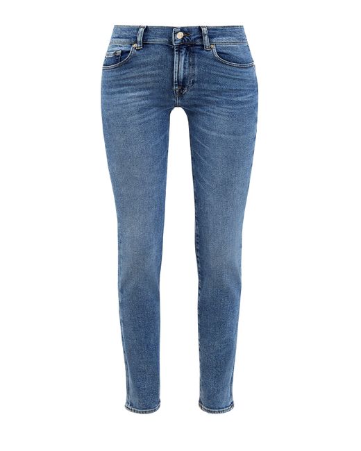 7 for all mankind Зауженные джинсы Roxanne из денима Luxe Vintage