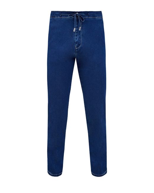 Canali Окрашенные вручную джинсы с поясом на кулиске