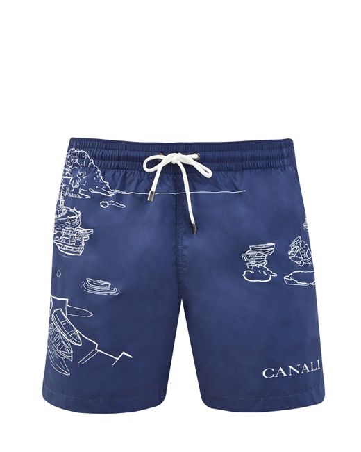 Canali Плавательные шорты из быстросохнущей ткани с принтом