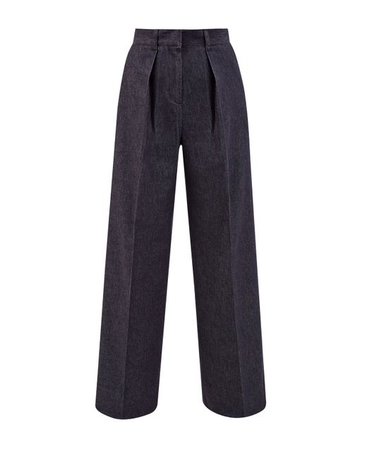 Karl Lagerfeld Широкие брюки из хлопка с заложенными складками