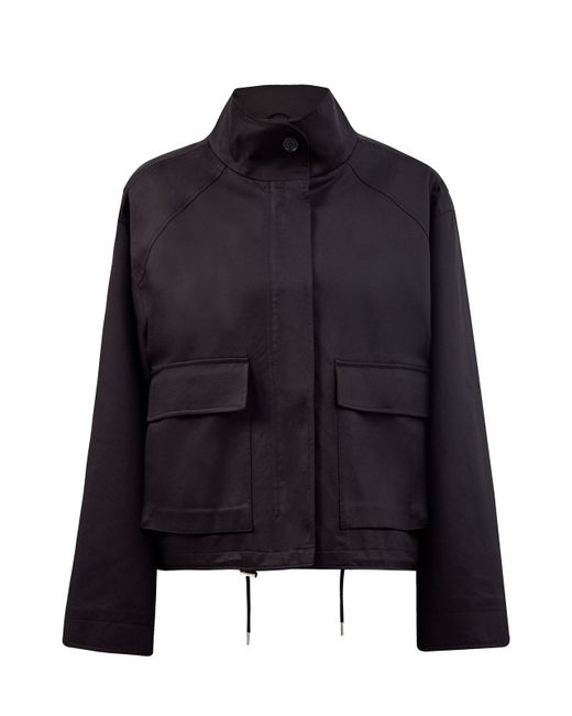 Karl Lagerfeld Куртка из плотного хлопка и тенсела с макро-вышивкой в тон