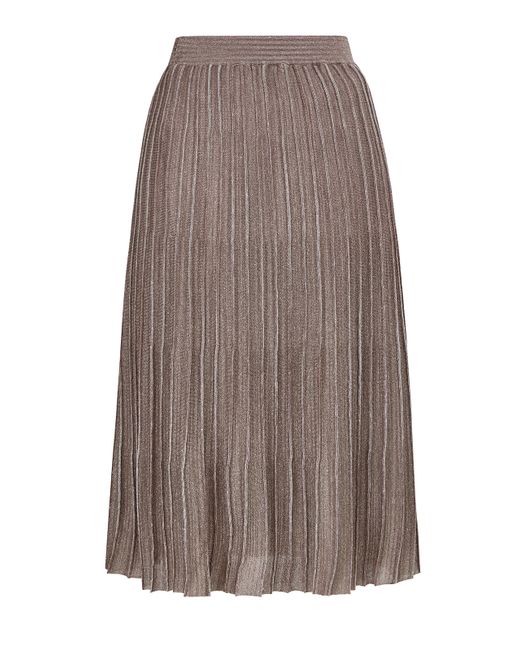 Fabiana Filippi Льняная юбка-плиссе с металлизированной нитью ламе