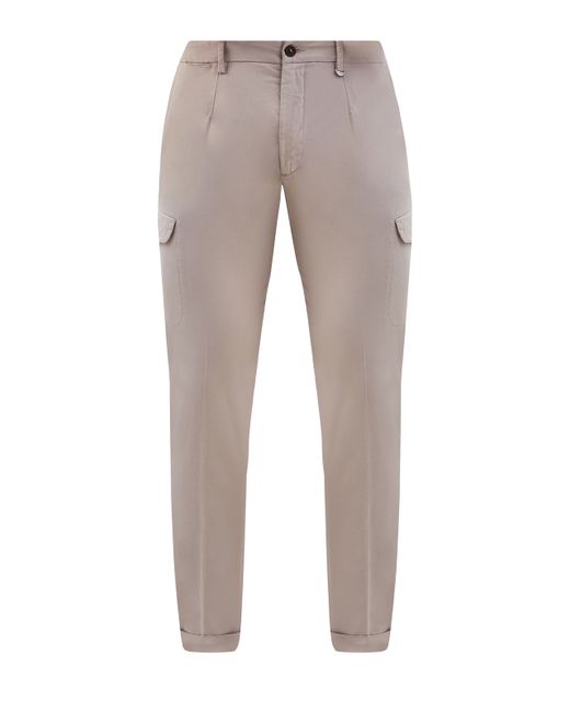 Canali Хлопковые брюки-чинос с накладными карманами и вытачками