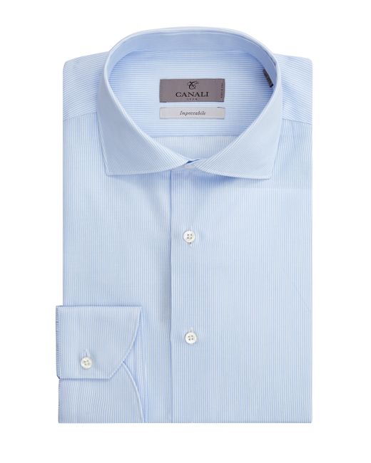 Canali Рубашка в тонкую полоску из эластичного хлопка Impeccabile