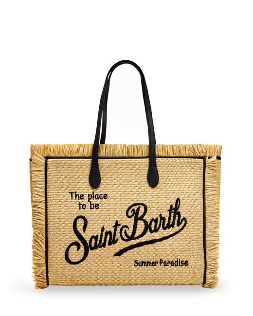 Mc2 Saint Barth Плетеная сумка с вышивкой и ручками из эко-кожи