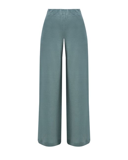 Gran Sasso Льняные брюки-палаццо с эластичным поясом и карманами