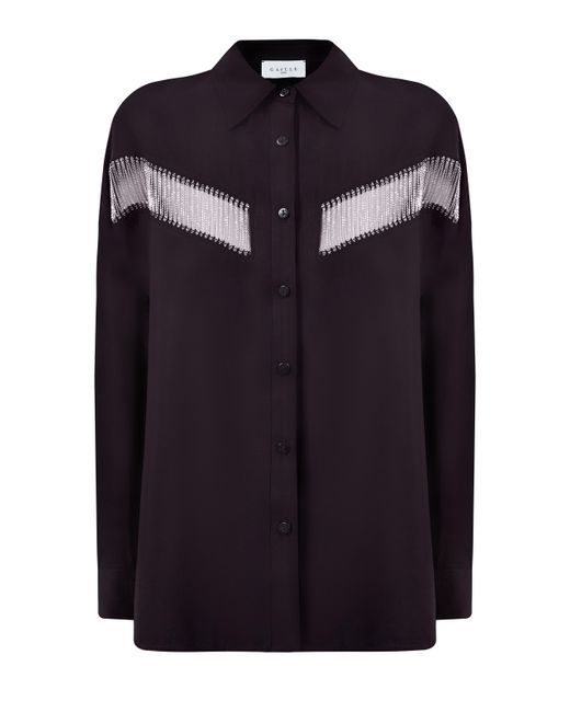 Gaelle Paris Свободная блуза из тонкого муслина с рядами цепочек